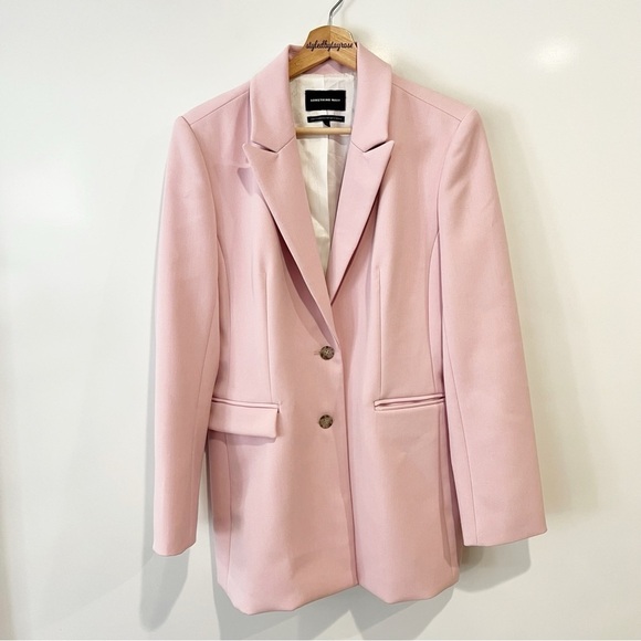 Something Navy Slouchy Power Pink Oversized Blazer - Picture 2 of 11